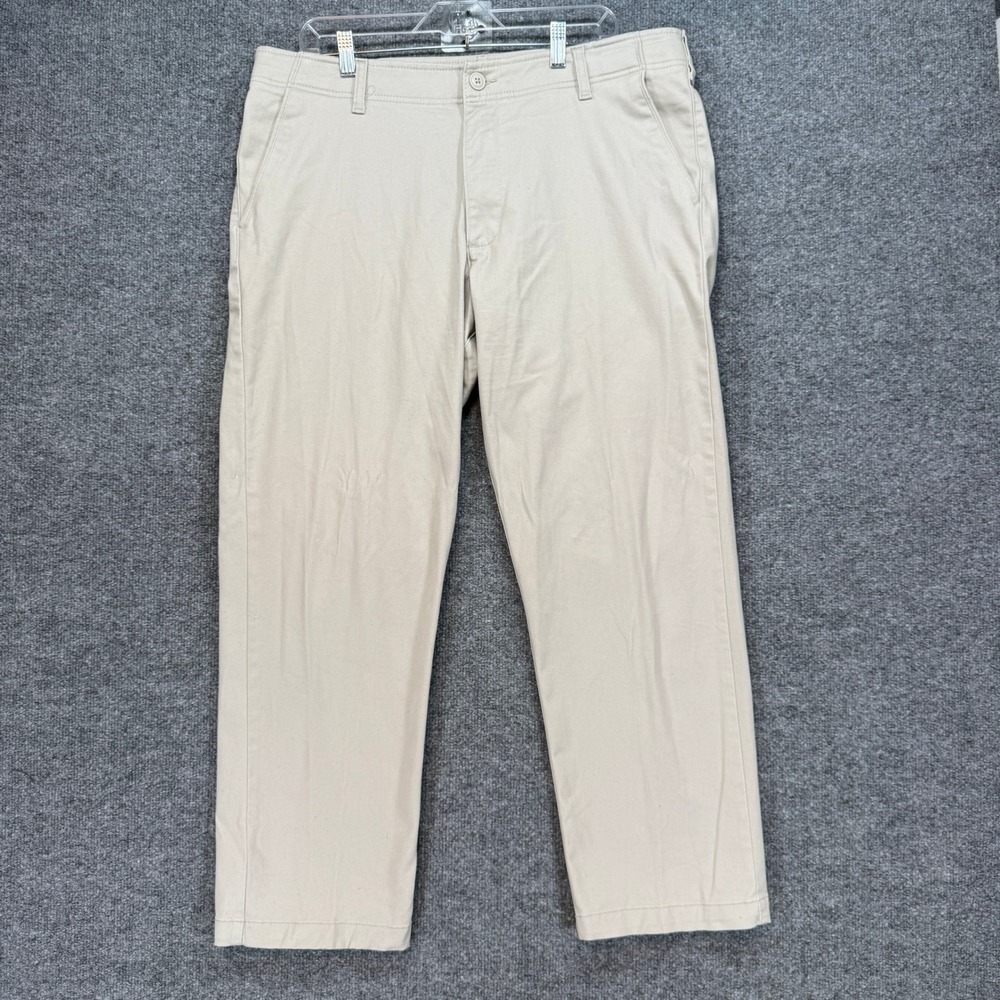 Lee Pants Mens 40 Beige Extreme Comfort MVP Straight Fit Khaki Chinos Stretch